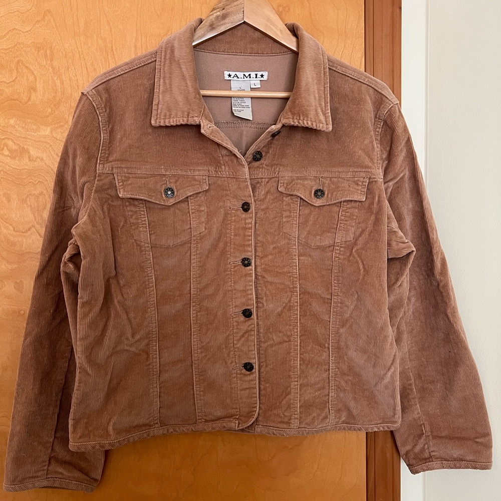 Vintage AMI Women's Brown Corduroy Jacket size Large amazing condition